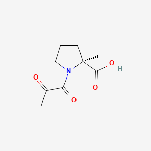 molecular formula C9H13NO4 B564100 (S)-2-Methyl-1-(2-oxopropanoyl)pyrrolidine-2-carboxylic acid CAS No. 110706-85-9