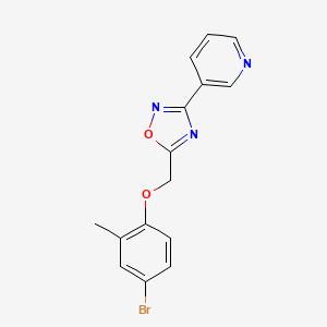 molecular formula C15H12BrN3O2 B5641008 3-{5-[(4-bromo-2-methylphenoxy)methyl]-1,2,4-oxadiazol-3-yl}pyridine 