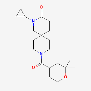 molecular formula C20H32N2O3 B5641014 2-cyclopropyl-9-[(2,2-dimethyltetrahydro-2H-pyran-4-yl)carbonyl]-2,9-diazaspiro[5.5]undecan-3-one 