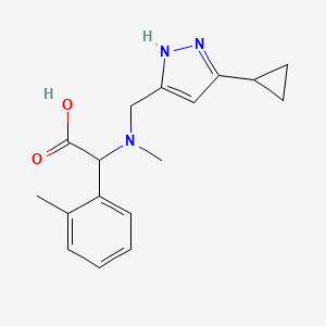 molecular formula C17H21N3O2 B5641039 [[(5-cyclopropyl-1H-pyrazol-3-yl)methyl](methyl)amino](2-methylphenyl)acetic acid 