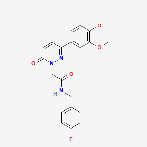 molecular formula C21H20FN3O4 B5641044 2-[3-(3,4-dimethoxyphenyl)-6-oxo-1(6H)-pyridazinyl]-N-(4-fluorobenzyl)acetamide 