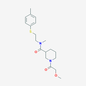 molecular formula C19H28N2O3S B5641073 1-(methoxyacetyl)-N-methyl-N-{2-[(4-methylphenyl)thio]ethyl}-3-piperidinecarboxamide 