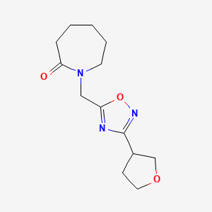 molecular formula C13H19N3O3 B5641101 1-{[3-(tetrahydrofuran-3-yl)-1,2,4-oxadiazol-5-yl]methyl}azepan-2-one 