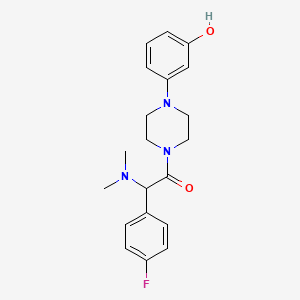 molecular formula C20H24FN3O2 B5641107 3-{4-[(dimethylamino)(4-fluorophenyl)acetyl]-1-piperazinyl}phenol 