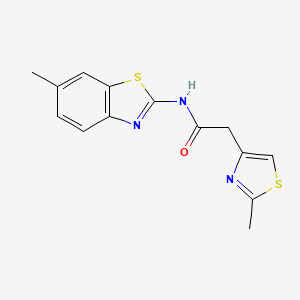 molecular formula C14H13N3OS2 B5641119 N-(6-methyl-1,3-benzothiazol-2-yl)-2-(2-methyl-1,3-thiazol-4-yl)acetamide 