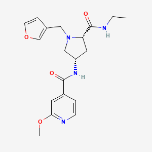 molecular formula C19H24N4O4 B5641155 N-[(3S,5S)-5-[(ethylamino)carbonyl]-1-(3-furylmethyl)pyrrolidin-3-yl]-2-methoxyisonicotinamide 