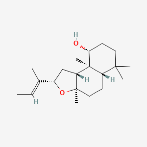 molecular formula C20H34O2 B564116 (2S,3aR,5aS,9R,9aS,9bR)-2-[(E)-but-2-en-2-yl]-3a,6,6,9a-tetramethyl-2,4,5,5a,7,8,9,9b-octahydro-1H-benzo[e][1]benzofuran-9-ol CAS No. 104189-10-8