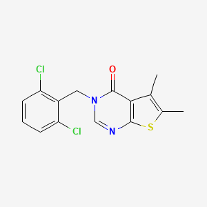 molecular formula C15H12Cl2N2OS B5641191 3-(2,6-dichlorobenzyl)-5,6-dimethylthieno[2,3-d]pyrimidin-4(3H)-one 