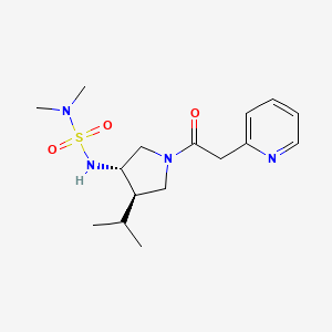 molecular formula C16H26N4O3S B5641200 N'-[(3S*,4R*)-4-isopropyl-1-(pyridin-2-ylacetyl)pyrrolidin-3-yl]-N,N-dimethylsulfamide 