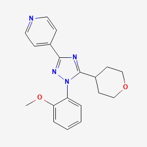 molecular formula C19H20N4O2 B5641219 4-[1-(2-methoxyphenyl)-5-(tetrahydro-2H-pyran-4-yl)-1H-1,2,4-triazol-3-yl]pyridine 