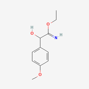 molecular formula C11H15NO3 B564123 Ethyl 2-hydroxy-2-(4-methoxyphenyl)ethanimidate CAS No. 110972-63-9