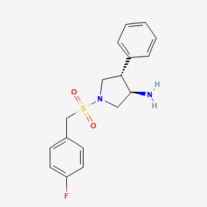 molecular formula C17H19FN2O2S B5641233 (3R*,4S*)-1-[(4-fluorobenzyl)sulfonyl]-4-phenylpyrrolidin-3-amine 