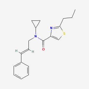 molecular formula C19H22N2OS B5641243 N-cyclopropyl-N-[(2E)-3-phenyl-2-propen-1-yl]-2-propyl-1,3-thiazole-4-carboxamide 