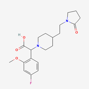 molecular formula C20H27FN2O4 B5641276 (4-fluoro-2-methoxyphenyl){4-[2-(2-oxopyrrolidin-1-yl)ethyl]piperidin-1-yl}acetic acid 
