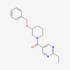 molecular formula C19H23N3O2 B5641293 5-{[3-(benzyloxy)-1-piperidinyl]carbonyl}-2-ethylpyrimidine 