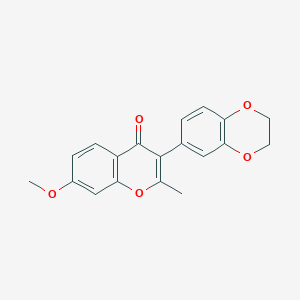 molecular formula C19H16O5 B5641304 3-(2,3-dihydro-1,4-benzodioxin-6-yl)-7-methoxy-2-methyl-4H-chromen-4-one 