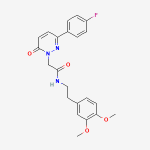 molecular formula C22H22FN3O4 B5641318 N-[2-(3,4-dimethoxyphenyl)ethyl]-2-[3-(4-fluorophenyl)-6-oxo-1(6H)-pyridazinyl]acetamide 
