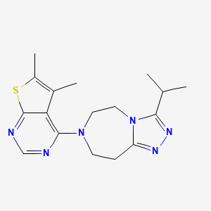 molecular formula C17H22N6S B5641348 7-(5,6-dimethylthieno[2,3-d]pyrimidin-4-yl)-3-isopropyl-6,7,8,9-tetrahydro-5H-[1,2,4]triazolo[4,3-d][1,4]diazepine 