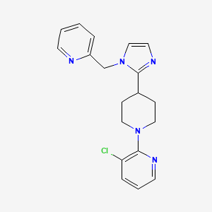 molecular formula C19H20ClN5 B5641355 3-chloro-2-{4-[1-(pyridin-2-ylmethyl)-1H-imidazol-2-yl]piperidin-1-yl}pyridine 