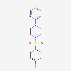 molecular formula C15H16FN3O2S B5641358 1-[(4-fluorophenyl)sulfonyl]-4-(2-pyridinyl)piperazine 
