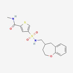 molecular formula C17H20N2O4S2 B5641395 N-methyl-4-{[(2,3,4,5-tetrahydro-1-benzoxepin-4-ylmethyl)amino]sulfonyl}thiophene-2-carboxamide 