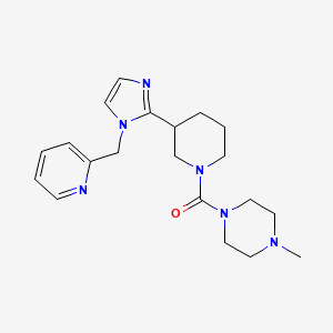 molecular formula C20H28N6O B5641411 1-methyl-4-({3-[1-(2-pyridinylmethyl)-1H-imidazol-2-yl]-1-piperidinyl}carbonyl)piperazine 
