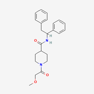 molecular formula C23H28N2O3 B5641419 N-(1,2-diphenylethyl)-1-(methoxyacetyl)-4-piperidinecarboxamide 