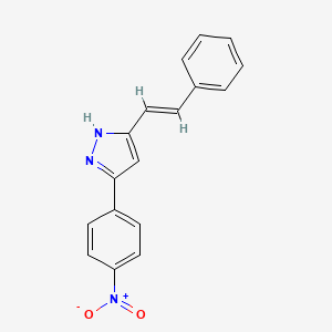 molecular formula C17H13N3O2 B5641473 5-(4-nitrophenyl)-3-(2-phenylvinyl)-1H-pyrazole 