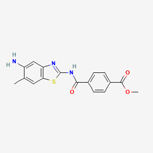 molecular formula C17H15N3O3S B5641481 methyl 4-{[(5-amino-6-methyl-1,3-benzothiazol-2-yl)amino]carbonyl}benzoate 