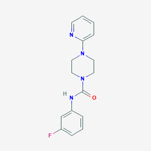 molecular formula C16H17FN4O B5641482 N-(3-fluorophenyl)-4-(2-pyridinyl)-1-piperazinecarboxamide 