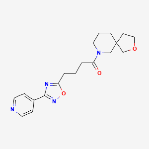 molecular formula C19H24N4O3 B5641493 7-[4-(3-pyridin-4-yl-1,2,4-oxadiazol-5-yl)butanoyl]-2-oxa-7-azaspiro[4.5]decane 