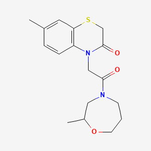 molecular formula C17H22N2O3S B5641504 7-methyl-4-[2-(2-methyl-1,4-oxazepan-4-yl)-2-oxoethyl]-2H-1,4-benzothiazin-3(4H)-one 