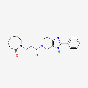 molecular formula C21H26N4O2 B5641517 1-[3-oxo-3-(2-phenyl-1,4,6,7-tetrahydro-5H-imidazo[4,5-c]pyridin-5-yl)propyl]azepan-2-one 