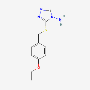 molecular formula C11H14N4OS B5641524 3-[(4-ethoxybenzyl)thio]-4H-1,2,4-triazol-4-amine 