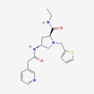 molecular formula C19H24N4O2S B5641531 (4R)-N-ethyl-4-[(pyridin-3-ylacetyl)amino]-1-(2-thienylmethyl)-L-prolinamide 