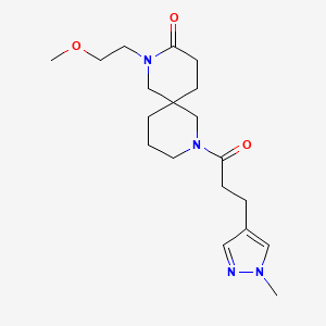molecular formula C19H30N4O3 B5641551 2-(2-methoxyethyl)-8-[3-(1-methyl-1H-pyrazol-4-yl)propanoyl]-2,8-diazaspiro[5.5]undecan-3-one 