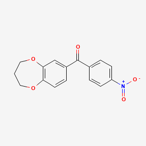 molecular formula C16H13NO5 B5641597 3,4-dihydro-2H-1,5-benzodioxepin-7-yl(4-nitrophenyl)methanone 