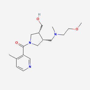 molecular formula C17H27N3O3 B5641612 {(3R*,4R*)-4-{[(2-methoxyethyl)(methyl)amino]methyl}-1-[(4-methyl-3-pyridinyl)carbonyl]-3-pyrrolidinyl}methanol 