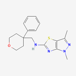 molecular formula C18H22N4OS B5641619 1,3-dimethyl-N-[(4-phenyltetrahydro-2H-pyran-4-yl)methyl]-1H-pyrazolo[3,4-d][1,3]thiazol-5-amine 