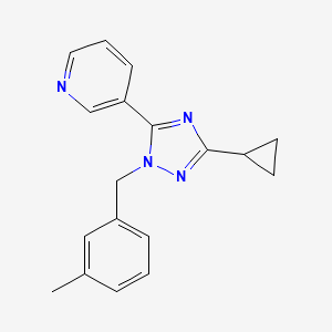 molecular formula C18H18N4 B5641622 3-[3-cyclopropyl-1-(3-methylbenzyl)-1H-1,2,4-triazol-5-yl]pyridine 