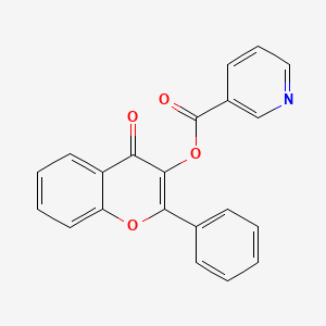 molecular formula C21H13NO4 B5641662 4-oxo-2-phenyl-4H-chromen-3-yl nicotinate 