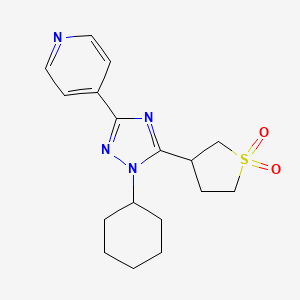 molecular formula C17H22N4O2S B5641671 4-[1-cyclohexyl-5-(1,1-dioxidotetrahydro-3-thienyl)-1H-1,2,4-triazol-3-yl]pyridine 