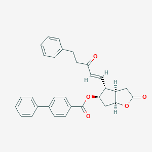 molecular formula C31H28O5 B056417 [1,1'-Biphenyl]-4-carboxylic acid (3aR,4R,5R,6aS)-hexahydro-2-oxo-4-[(1E)-3-oxo-5-phenyl-1-pentenyl]-2H-cyclopenta[b]furan-5-yl ester CAS No. 41639-72-9