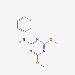 molecular formula C12H14N4O2 B5641704 4,6-dimethoxy-N-(4-methylphenyl)-1,3,5-triazin-2-amine 