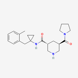 (3R*,5R*)-N-[1-(2-methylbenzyl)cyclopropyl]-5-(pyrrolidin-1-ylcarbonyl)piperidine-3-carboxamide