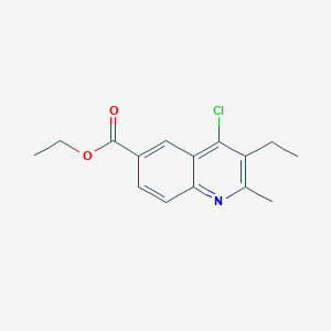 molecular formula C15H16ClNO2 B5641723 ethyl 4-chloro-3-ethyl-2-methyl-6-quinolinecarboxylate 