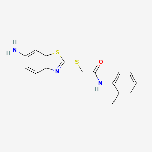 molecular formula C16H15N3OS2 B5641737 2-[(6-amino-1,3-benzothiazol-2-yl)thio]-N-(2-methylphenyl)acetamide 