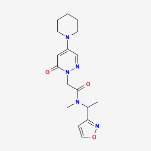 molecular formula C17H23N5O3 B5641749 N-(1-isoxazol-3-ylethyl)-N-methyl-2-(6-oxo-4-piperidin-1-ylpyridazin-1(6H)-yl)acetamide 