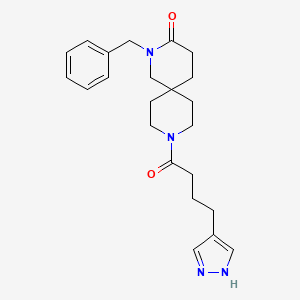 molecular formula C23H30N4O2 B5641751 2-benzyl-9-[4-(1H-pyrazol-4-yl)butanoyl]-2,9-diazaspiro[5.5]undecan-3-one 