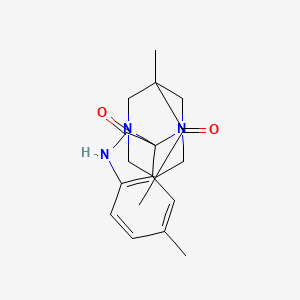 molecular formula C18H21N3O2 B5641760 5,5',7-trimethyl-6H-spiro[1,3-diazatricyclo[3.3.1.1~3,7~]decane-2,3'-indole]-2',6(1'H)-dione 